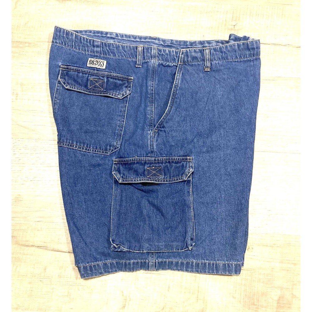 Vintage Y2K Men’s Big Dogs Denim Cargo Shorts 42 Blue Baggy Skate Jorts